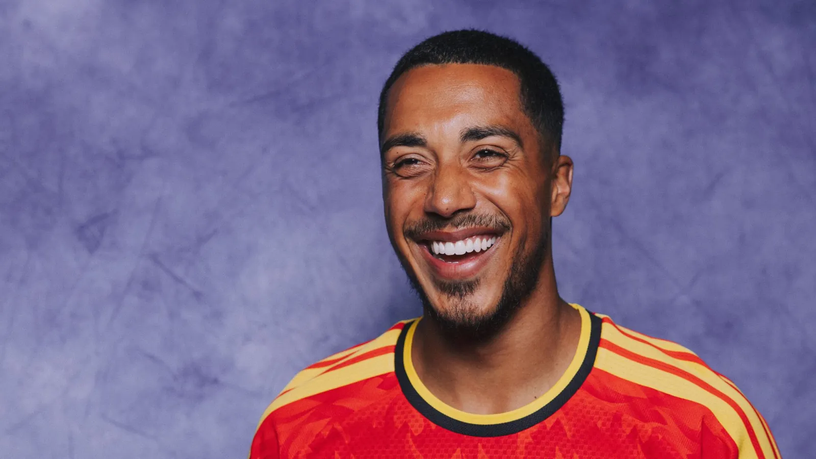Youri Tielemans at a portrait session with Belgium before the World Cup